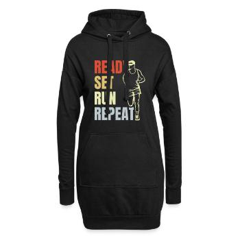 Répétition d’exécution prédéfinie - Sweat-shirt à capuche long Femme - noir - Devant
