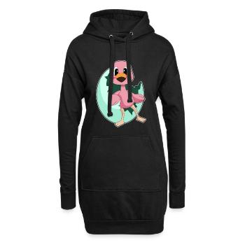 Flamingo Ei - Hoodie-Kleid - Schwarz - Vorne