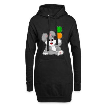 Rabbit carrot - Hoodie Dress - black - Front