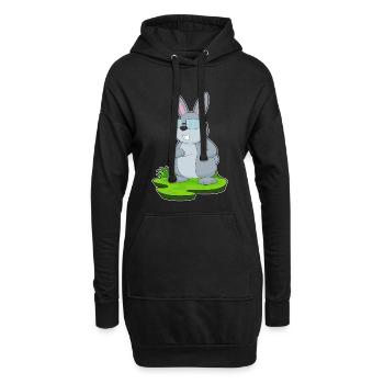 Lunettes de lapin - Sweat-shirt à capuche long Femme - noir - Devant