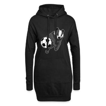 Dachs Fußballspieler Fußball - Hoodie-Kleid - Schwarz - Vorne