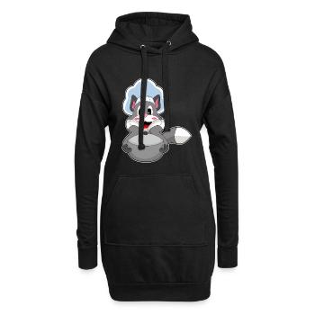 Katze Koch Kochtopf Kochen - Hoodie-Kleid - Schwarz - Vorne