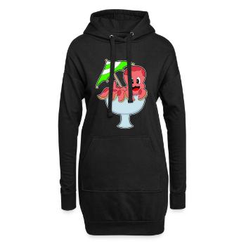 Krake Geburtstag Partyschirmchen - Hoodie-Kleid - Schwarz - Vorne