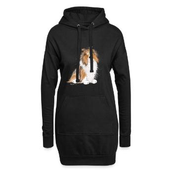 Happy Collie I Collie Rough I Longhair Collie - Sweat-shirt à capuche long Femme - noir - Devant