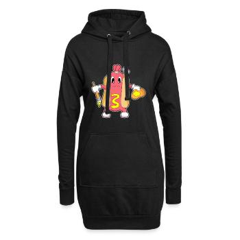 Peinture au pinceau de peintre hot-dog - Sweat-shirt à capuche long Femme - noir - Devant