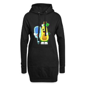 Thermomètre clinique Avocado Nurse - Sweat-shirt à capuche long Femme - noir - Devant