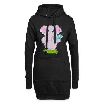 Éventail de main d’éléphant - Sweat-shirt à capuche long Femme - noir - Devant