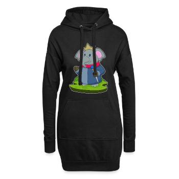 Couronne d’éléphant - Sweat-shirt à capuche long Femme - noir - Devant