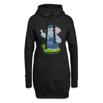 Atelier de clé mécanique pour éléphants - Sweat-shirt à capuche long Femme - noir - Devant