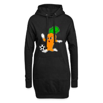 Karotte Fußballspieler Fußball - Hoodie-Kleid - Schwarz - Vorne