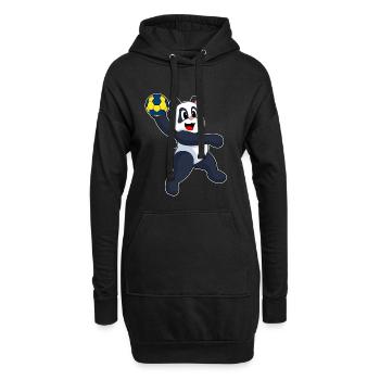 Panda Handball Player Handball - Sweat-shirt à capuche long Femme - noir - Devant
