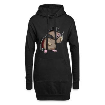Baguette magique taupe - Sweat-shirt à capuche long Femme - noir - Devant