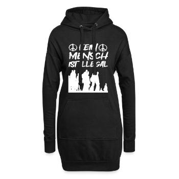 Kein Mensch ist Illegal! - Hoodie-Kleid - Schwarz - Vorne