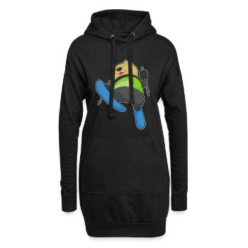 Chat Sauteur à ski Sports d’hiver - Sweat-shirt à capuche long Femme - noir - Devant