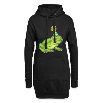 Frosch Geburtstag Partyhut - Hoodie-Kleid - Schwarz - Vorne