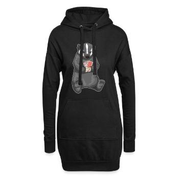 Dachs Poker Pokerkarten - Hoodie-Kleid - Schwarz - Vorne