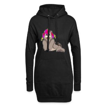 Licorne de phoque - Sweat-shirt à capuche long Femme - noir - Devant