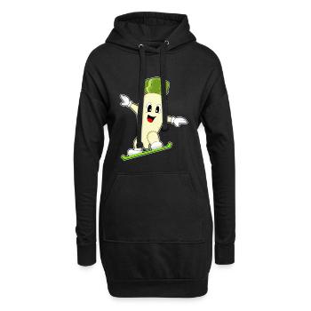 Radieschen Snowboarder Snowboard - Hoodie-Kleid - Schwarz - Vorne