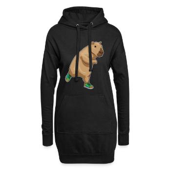 Capybara Jogger Jogging Sports - Sweat-shirt à capuche long Femme - noir - Devant