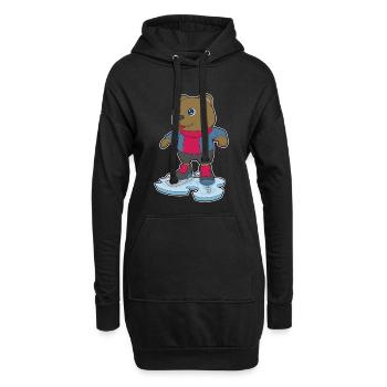 Patins à glace Bear - Sweat-shirt à capuche long Femme - noir - Devant