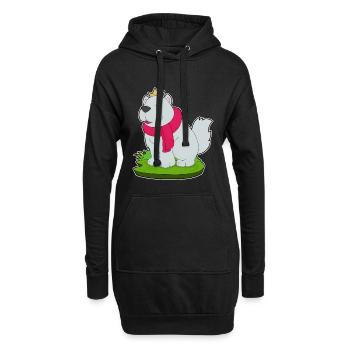 Hund Krone - Hoodie-Kleid - Schwarz - Vorne