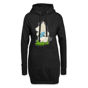 Éventail de main de cheval - Sweat-shirt à capuche long Femme - noir - Devant