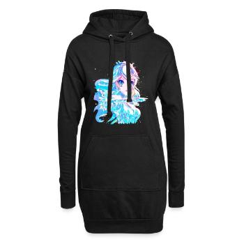 Ice Princess - Ice Cold Anime Beauty - Sweat-shirt à capuche long Femme - noir - Devant