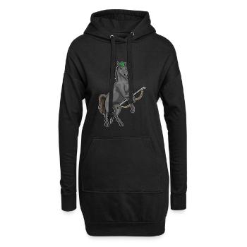 Arc d’archer de cheval - Sweat-shirt à capuche long Femme - noir - Devant