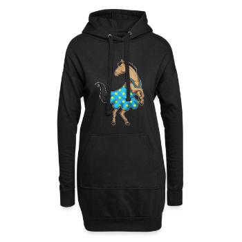 Pferd Polka Dots Kleid - Hoodie-Kleid - Schwarz - Vorne