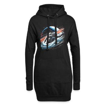 Astronaute Planète Espace - Sweat-shirt à capuche long Femme - noir - Devant
