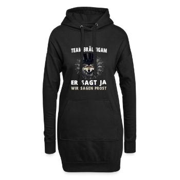 Wolf Junggesellenabschied Bräutigam Hochzeit - Hoodie-Kleid - Schwarz - Vorne