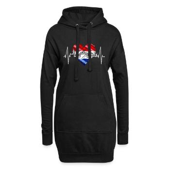 Amsterdam Skyline Niederlande Herzschlag Holland - Hoodie-Kleid - Schwarz - Vorne