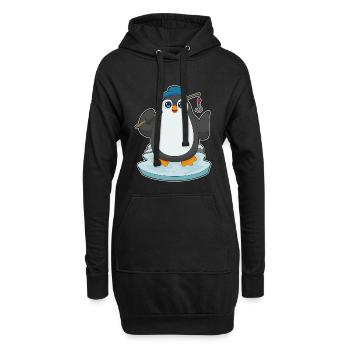 Canne à pêche Penguin Angler Canne à pêche - Sweat-shirt à capuche long Femme - noir - Devant
