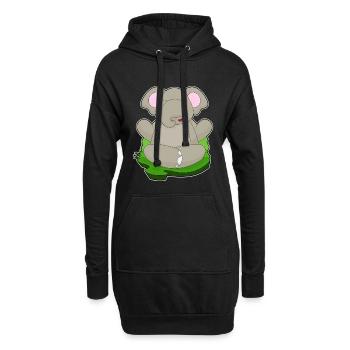 Elephant Yoga Fitness Méditation - Sweat-shirt à capuche long Femme - noir - Devant