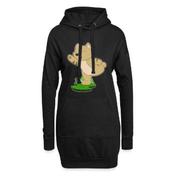 Chat Yoga Fitness Gymnastique - Sweat-shirt à capuche long Femme - noir - Devant