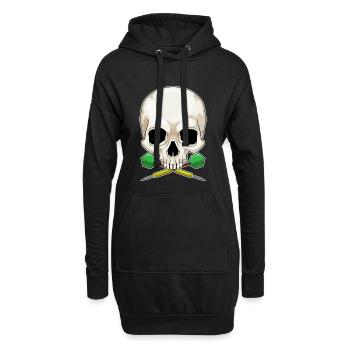 Fléchette tête de mort - Sweat-shirt à capuche long Femme - noir - Devant
