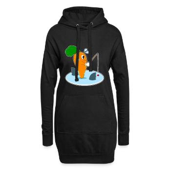 Pêche à la canne à pêche Carrot Angler - Sweat-shirt à capuche long Femme - noir - Devant