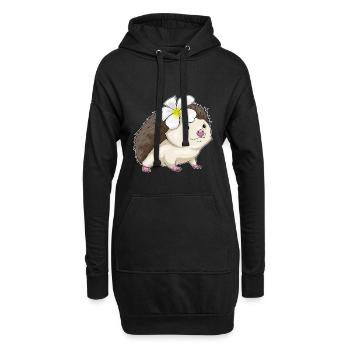 Igel Plumeria  - Hoodie-Kleid - Schwarz - Vorne