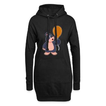 Ballon taupe - Sweat-shirt à capuche long Femme - noir - Devant