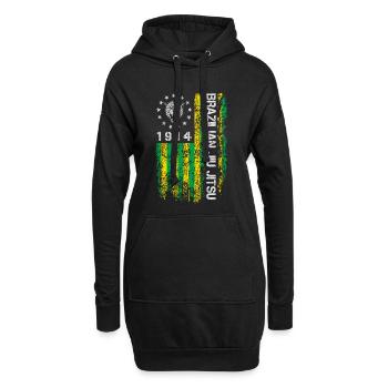 Brazilian Jiu Jitsu 1914 Amerika Flagge Geschenk - Hoodie-Kleid - Schwarz - Vorne