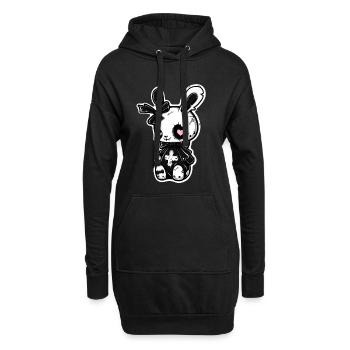 Goth Bunny Kawaii Hase Goth Girl Gothik Outfit - Hoodie-Kleid - Schwarz - Vorne