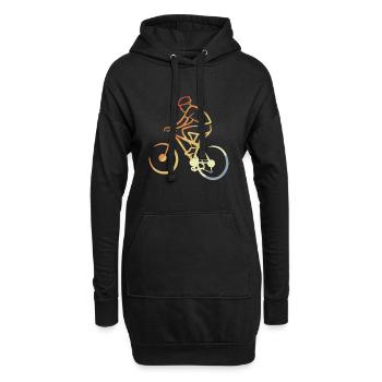 Vintage Mountainbiker - Hoodie-Kleid - Schwarz - Vorne