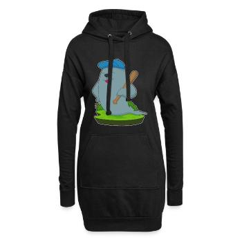 Seehund Baseball Baseballschläger - Hoodie-Kleid - Schwarz - Vorne