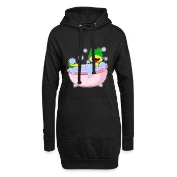 Baignoire de bain de serpent - Sweat-shirt à capuche long Femme - noir - Devant