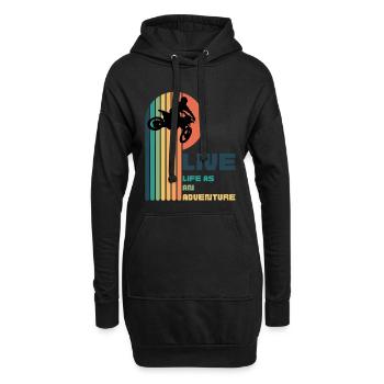 Living Life as an Adventure - Moto Cross - Hoodie Dress - black - Front