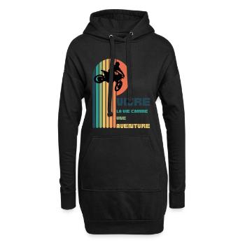 Vivre la Vie comme une Aventure - Moto Cross - Sweat-shirt à capuche long Femme - noir - Devant