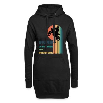 Vivre la Vie comme une Aventure - Moto Cross - Sweat-shirt à capuche long Femme - noir - Devant