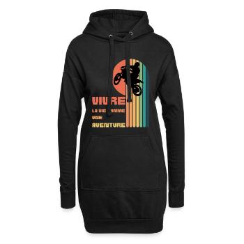 Vivre la Vie comme une Aventure - Moto Cross - Sweat-shirt à capuche long Femme - noir - Devant