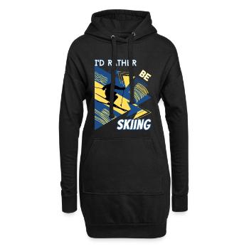 I'd Rather Ski - Ski Wintersportler Skifahrer - Hoodie-Kleid - Schwarz - Vorne