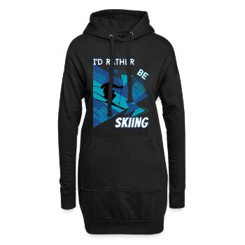 I'd Rather Ski - Ski Wintersportler Skifahrer - Hoodie-Kleid - Schwarz - Vorne